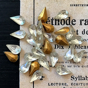 pear-shaped glass rhinestone in crystal for jewelry making