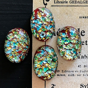 glass cabochon in red for jewelry making