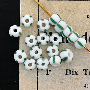 Vintage Czech Glass Green Bead 4.5mm VP-4198