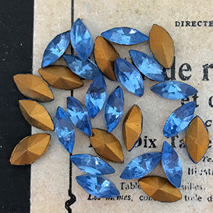 glass rhinestone in blue for jewelry making