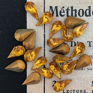 pear-shaped glass rhinestone for jewelry making