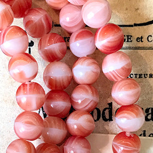 Vintage Czech Glass Red Bead 6mm VP-4613