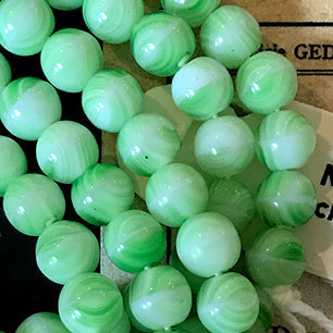 Vintage Czech Glass Green Bead 6mm VP-4614