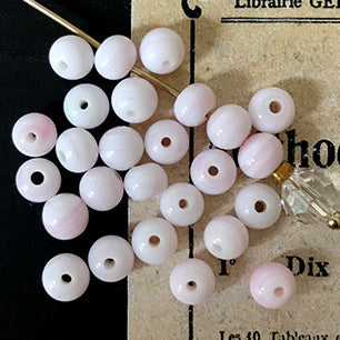 Vintage Japan Glass Pink Bead 5mm VP-4648