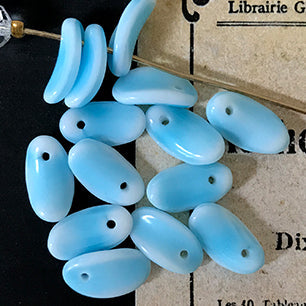 Vintage West German Glass Blue Bead 10x5mm VP-4649