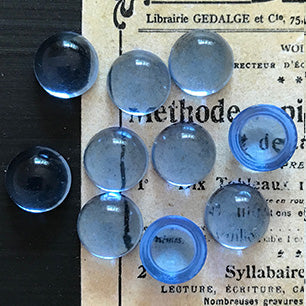 glass cabochon in blue for jewelry making