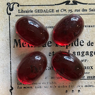 glass cabochon in red for jewelry making