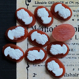 glass cabochon in red for jewelry making