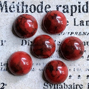 glass cabochon in red for jewelry making