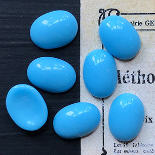 glass cabochon in turquoise for jewelry making