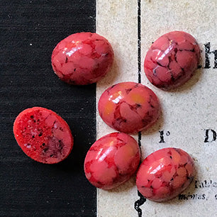 glass cabochon in red for jewelry making