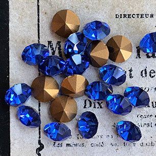 glass rhinestone in blue for jewelry making