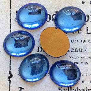 glass cabochon in blue for jewelry making