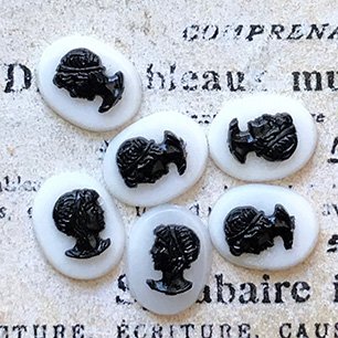 glass cabochon in white for jewelry making