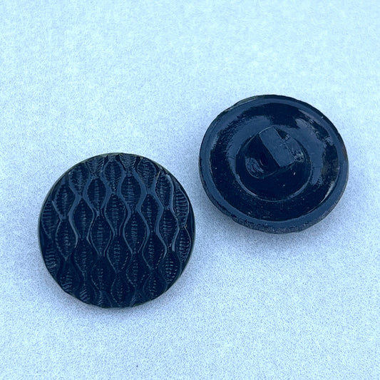 VP-6124 18mm Czech Vintage Blackglass Button