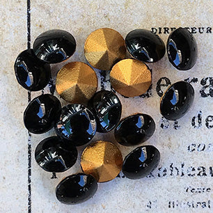 glass rhinestone in black for jewelry making