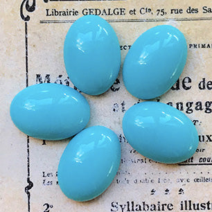 glass cabochon in turquoise for jewelry making