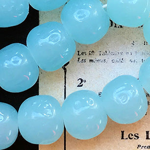 Vintage Japan Haskell Glass Blue Baroque Bead 12mm VP-6444