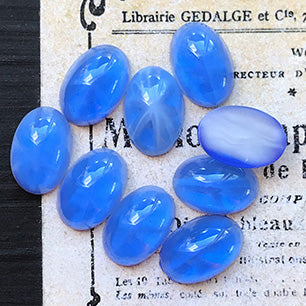 glass cabochon in blue for jewelry making