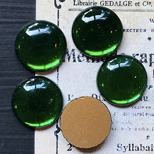 glass cabochon in green for jewelry making