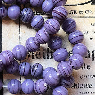 Vintage Japan Glass Purple Bead 6mm VP-6495