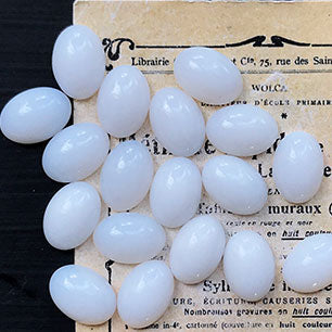 glass cabochon in white for jewelry making