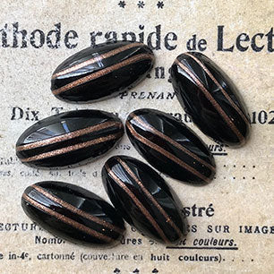 glass cabochon in black for jewelry making