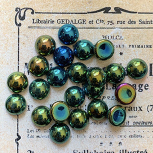 glass cabochon in black for jewelry making