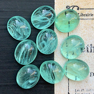 glass cabochon in green for jewelry making
