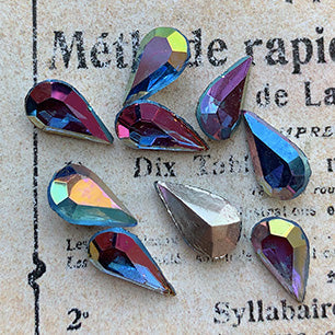 pear-shaped glass rhinestone in blue for jewelry making