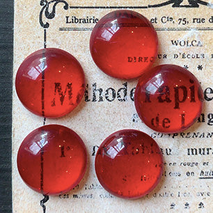 glass cabochon in red for jewelry making
