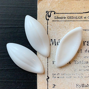 Vintage Czech Glass White Petal 29x12 VP-7145