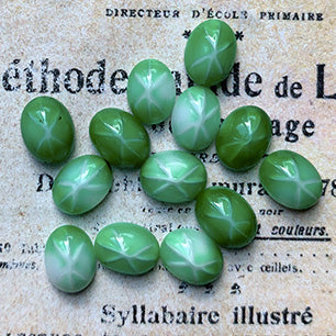 glass cabochon in green for jewelry making