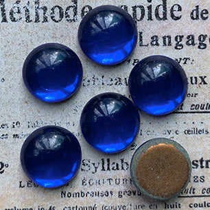 glass cabochon in blue for jewelry making