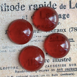glass cabochon in red for jewelry making