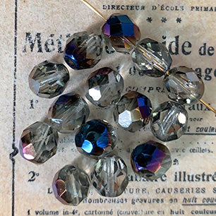 VP-7293 8mm Czech Vintage Crystal azure glass Bead