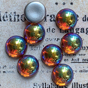 glass cabochon in amber for jewelry making