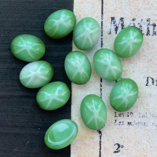 glass cabochon in green for jewelry making
