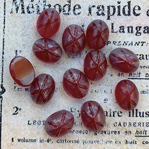 glass cabochon in red for jewelry making