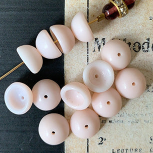 Vintage West German Glass Pink Bead 9x4mm VP-7720