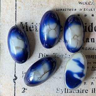 glass cabochon in blue for jewelry making