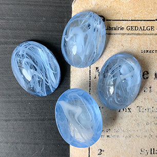 glass cabochon in blue for jewelry making