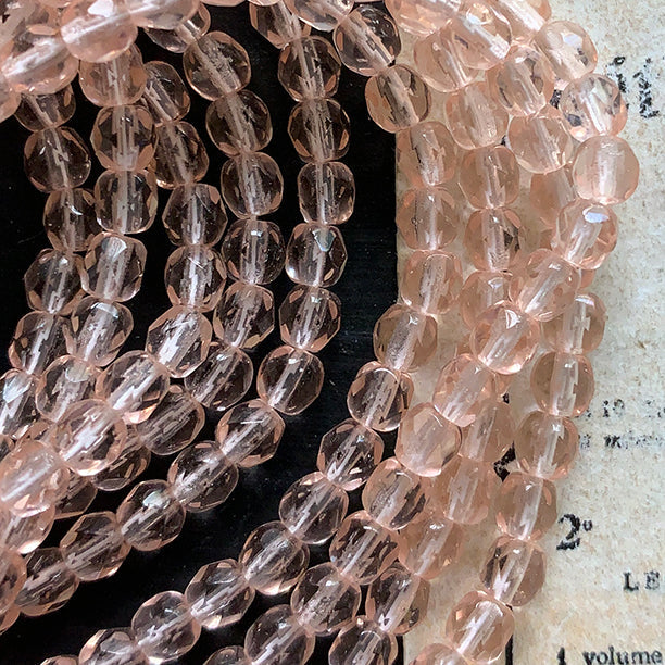 Vintage Czech Glass Rosaline Bead 4mm VP-8119