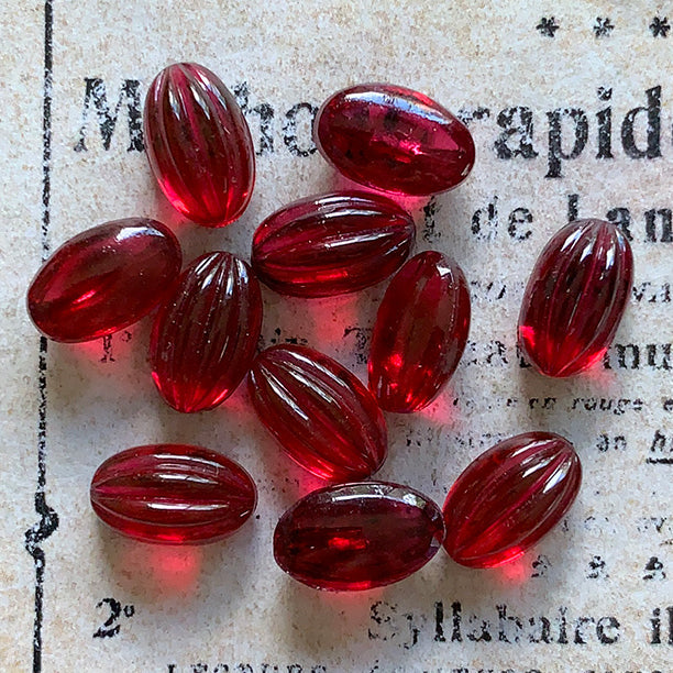 glass cabochon in red for jewelry making