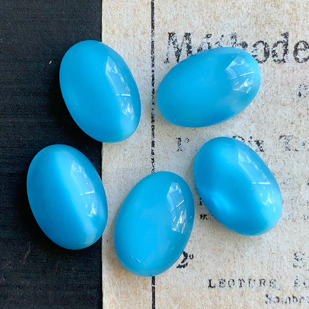 glass cabochon in blue for jewelry making