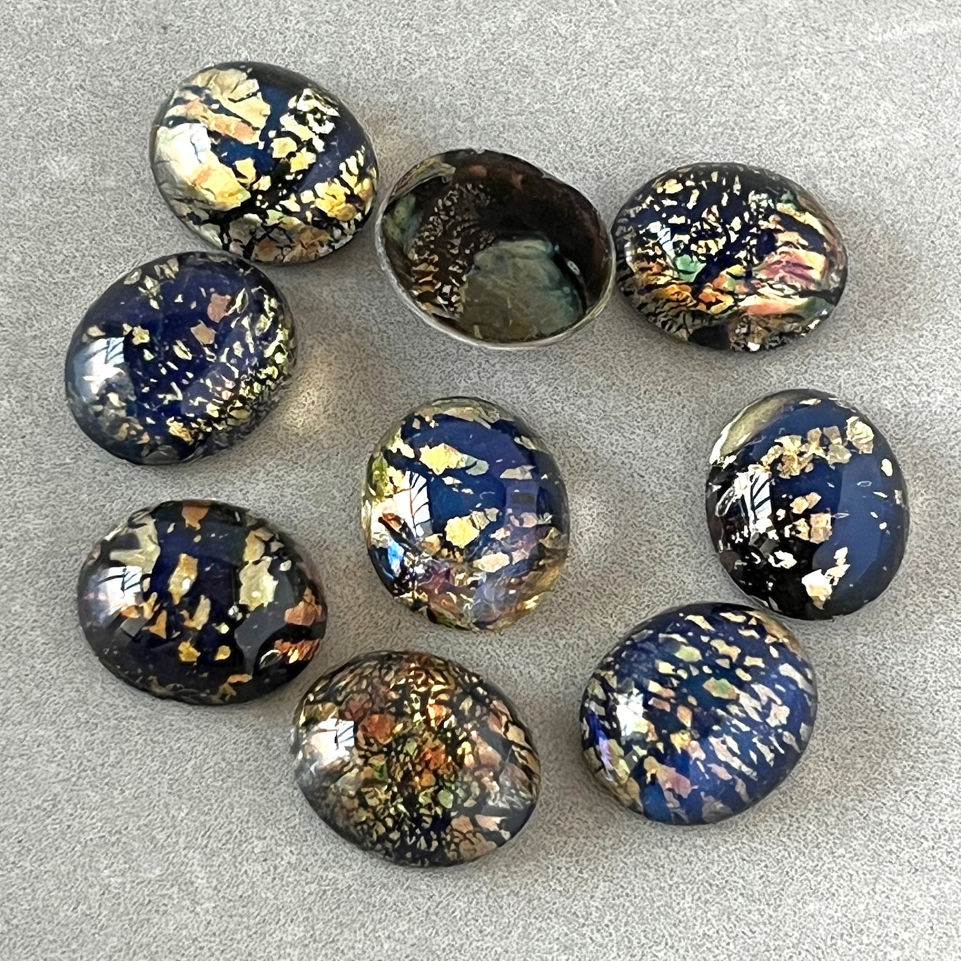 glass cabochon in blue for jewelry making