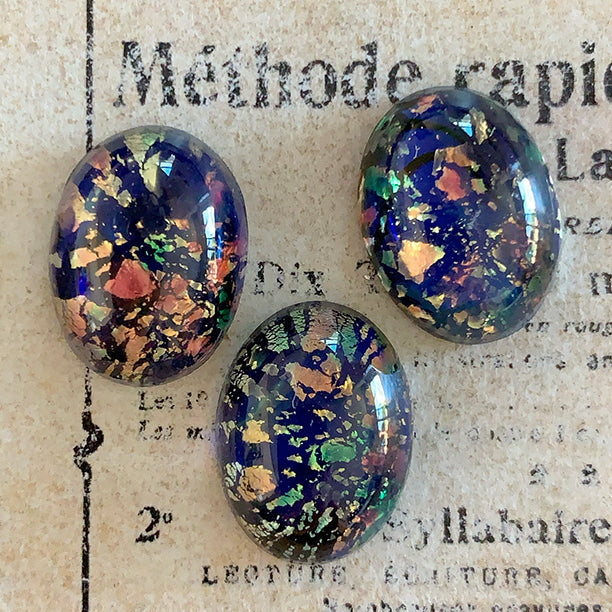 glass cabochon in blue for jewelry making