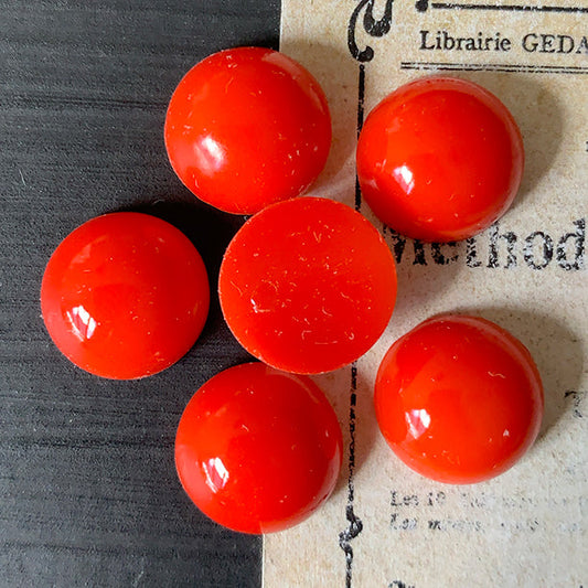 glass cabochon in red for jewelry making