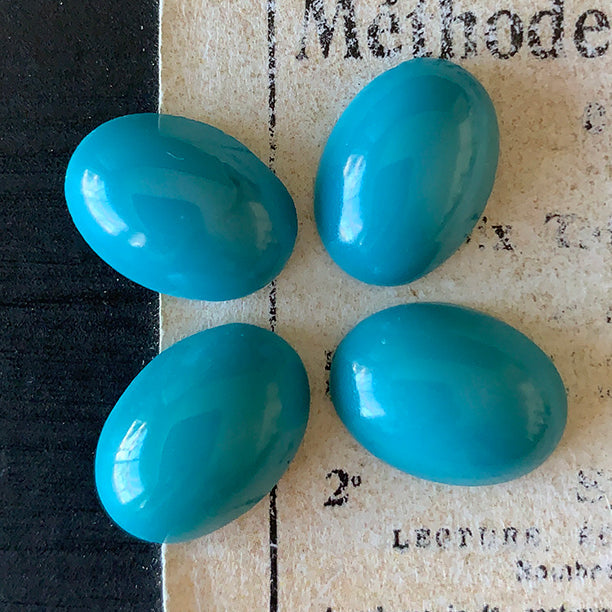 glass cabochon in turquoise for jewelry making