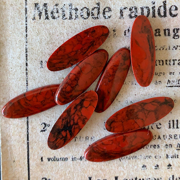 glass cabochon in red for jewelry making